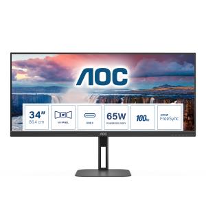 Desktop USB-C Monitor - U34V5C/BK - 34in - 3440x1440 (UWQHD) - 1ms 100Hz speaker