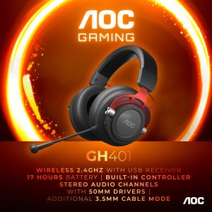 Headset GH401 - Stereo - Wireless 2.4GHz / 3.5mm - with microphone