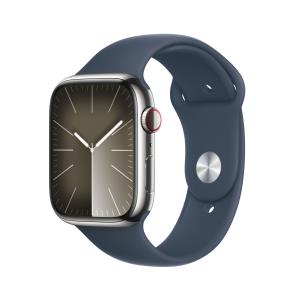 Watch Series 9 Gps + Cellular 45mm Silver Stainless Steel Case With Storm Blue Sport Band S/m