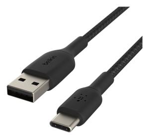 USB-a To USB-c Cable Braided 3m Black