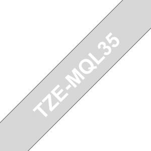 Tape 12mm Matt White On Light Gray (tze-mql35)