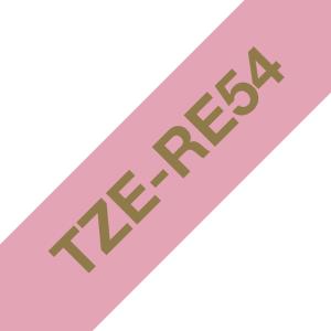Tape Tzer354 24mm Gold On Pink Satin Ribbon