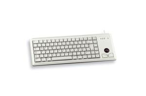 G84-4400 Compact Desktop Ultraflat - Keyboard with Trackball - Corded USB - Light Gray - France