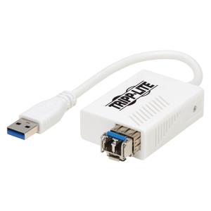 TRIPP LITE USB 3.0 Singlemode Fiber Optic Transceiver Ethernet Adapter, 10/100/1000 Mbps, 1310nm, 5km, LC