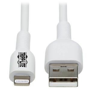 TRIPP LITE Safe-IT USB-A to Lightning Sync/Charge Antibacterial Cable (M/M), MFi Certified, White, 1m