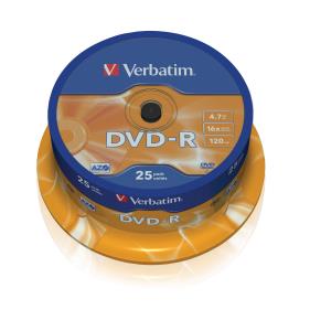 DVD-r Media 4.7GB 16x 25-pk With Spindle