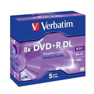 DVD+r Media 8.5GB 8x Double Layer 5-pk