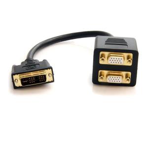 DVI-I Analog To 2x Vga Video Splitter Cable - M/f 30cm