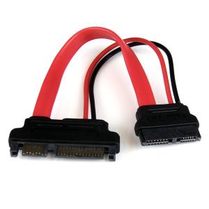 Slimline SATA Female To SATA Adapter With Power 15cm