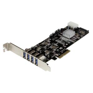 Dual Bus Pci-e Superspeed USB 3.0 Card Adapter 4 Port With Uasp - Sata/lp4 Power