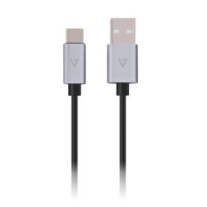 USB2.0a Male To USB-c Male Cable 1m Grey Aluminum