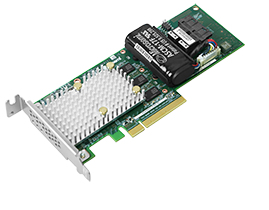 SmartRAID 3162 Series with 8 internal SAS/SATA ports in LP/MD2, 2GB DDR4, integrated onboard cache backup