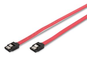 SATA connection cable, L-type, w/ latch F/F, 0.3m straight, SATA II/III, red