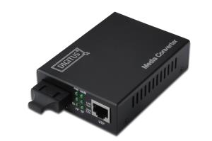 Media Converter, Singlemode 10/100/1000Base-T to 1000Base-LX, Incl. PSU SC connector, Up to 40km