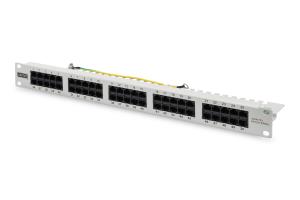 CAT 3 ISDN Patch Panel, unshielded 50-port RJ45, 8P4C, LSA, 1U, rack mount, color grey RAL 7035