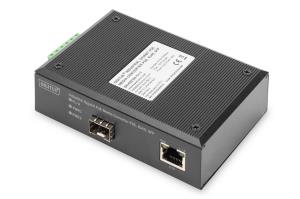 Industrial Gigabit Ethernet PoE+ Media Converter SFP Open Slot, without SFP Module, PSE, 802.3at