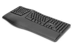 Ergonomic keyboard, wireless black Qwertzu German