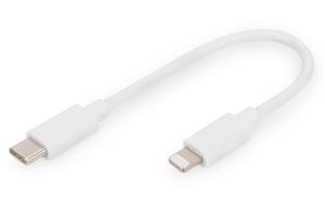 Type C to lightning MFI C94, 15cm Data and charging cable, white, 5V, 3A