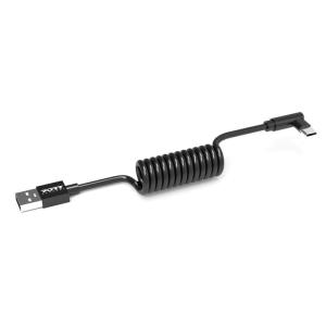USB-C 90ø Spring Spiral Cable - USB-A - 10pk