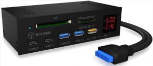 Multi Cardread 5.25 In +USB Hub 2x USB3.0-a 2x Type-c 1x Qc 2.0