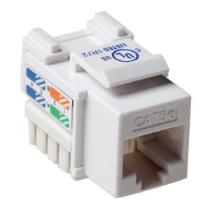 Keystone Jack Unshielded Rj-45 Punch Down Type Cat5e White