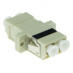 Fiber Optic Lc-lc Duplex Adapter Multimode Om2 Flange Ivory