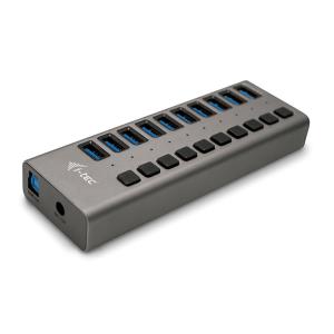 Charging Hub 10 Ports USB 3.0 + Power Adapter 48 W Grey
