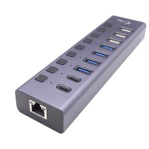 Charging Hub 9 Ports Lan With USB 3.0 / USB-c Power Adapter 60w