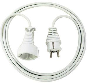 230v Extension Cable Schuko, White