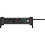 Brennenstuhl 1391040400 power extension 1.8 m 4 AC outlet(s) Indoor Black, Silver