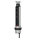 Brennenstuhl 1396200013 power extension 2 m 3 AC outlet(s) Indoor Aluminium, Black