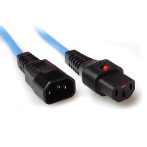 Connection Cable - 230v C13 Lockable - C14 Blue 3m