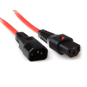 Connection Cable -  230v  C13 Lockable - C14 Red 1m