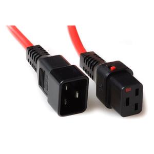 Connection Cable - 230v C19 Lockable - C20 Red 1m