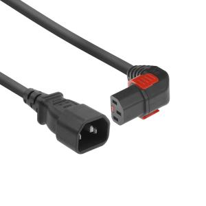 230v Connection Cable C14 Lockable - C13 Black 2m