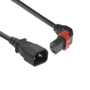 Powercord - 230v C14 To C13 (up Angled) Lockable - 3m Black