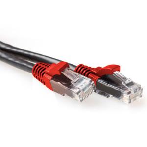 CAT6a Utp Cross-over Patchcable Black With Red Connectors 3m