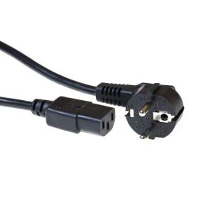 Power Connection Cable Schuko Male (angled) 230v C13 Black 3m (ak5124)