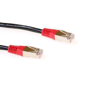 Cat5e Ftp Lszh Cross-over Patch Cable Black With Red Boots 50cm