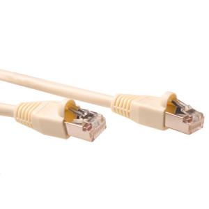 Cat5e S-ftp Patch Cable Ivory With Ivory Boots 50cm