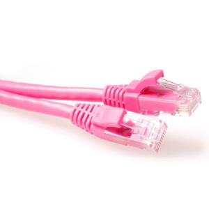 Patch cable - CAT6A - U/UTP - 15m - Pink