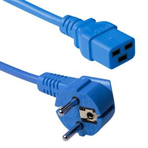 230v Connection Cable Schuko Male (angled) - C19 Blue 50cm