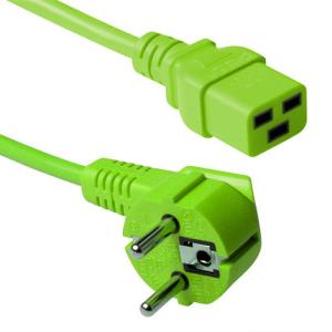 230v Connection Cable Schuko Male (angled) - C19 Green 3m