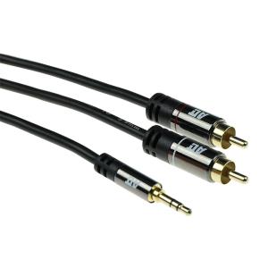 High Quality Audio Connection Cable 1x 3.5mm Stereo Jack Male - 2x Rca Male 3m