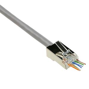 RJ45 (8P/8C) CAT6 easyconnect shielded modulaire connector for round cable with solid or stranded conductors 25-pk