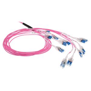 Fiber Optic Cable - Multimode - 50/125 OM4 Preterm - 24F LC - Polarity Twist- Erika Violet - 3M