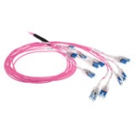 Fiber Optic Cable - Multimode - 50/125 OM4 Preterm - 24F LC - Polarity Twist- Erika Violet - 40M