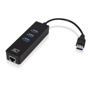 USB Hub 3.2 4x USB-A Ports Ethernet Black