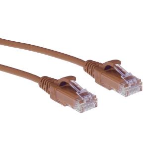 Slimline Patch Cable - CAT6 - U/UTP - 25cm - Brown