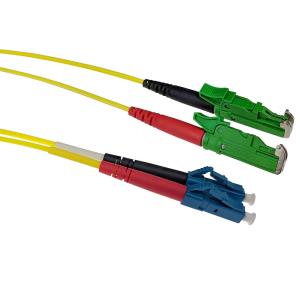 Fiber Patch Cable - E2000/APC and LC/UPC - 9/125 OS2 - 50cm - Yellow